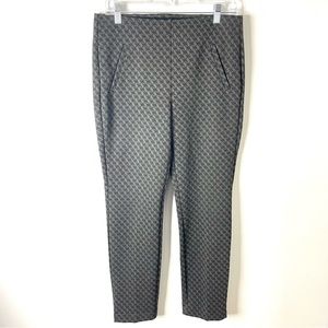 Chico’s Ponte Knit Pull on Ankle Pants Black Gray .5 6